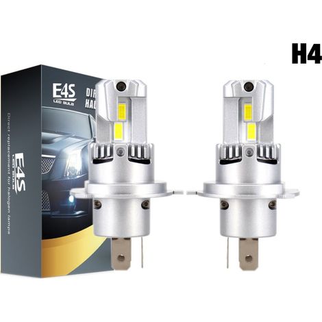 Set mit 2 Stück kompakte Mini-LED-Diodenlampen E4P H4 X4, 12V 50W 15000 lm, CAN-Bus — für Auto, Motorrad und Traktor