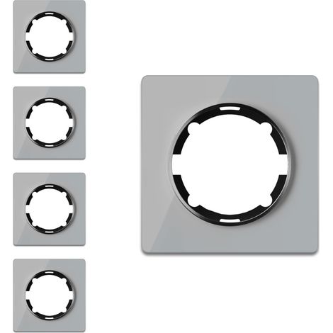 Plaque de finition OneKeyElectro Garda, 1 poste, lot de 5, gris