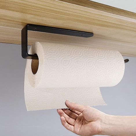 Selbstklebender Küchenrollenhalter, Küchenpapierrollenhalter, Wandhalterung für Küche und Bad, ohne Bohren (1/4)
