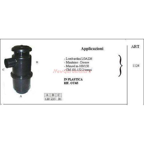 Filtro olio LOMBARDINI per motocoltivatore LGA226 1124