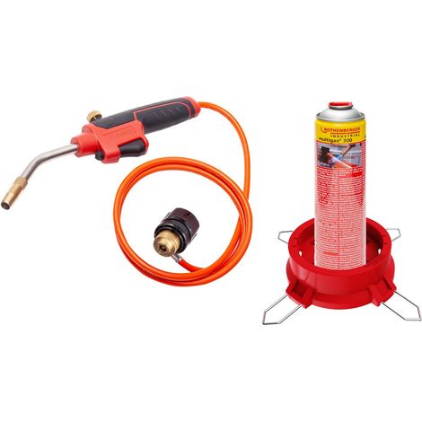 ROTHENBERGER Industrial Kit chalumeau multifonction avec tuyau de gaz propane, gaz multi-usages 600 ml et support – 1500005636 (1/5)