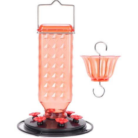 Distributeur d’oiseaux suspendu pour jardin et cour, en plastique, rouge