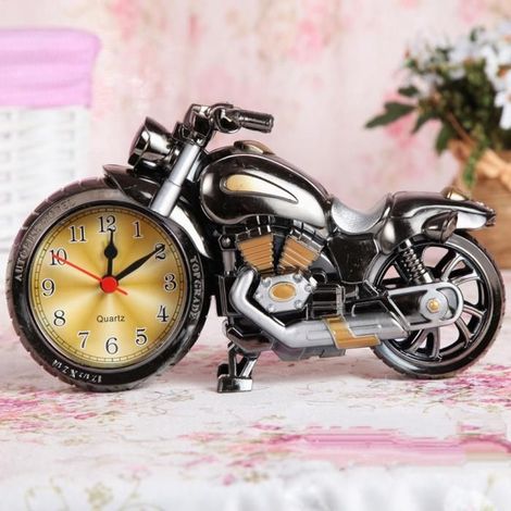 Réveil de chambre, réveil moto, horloge de bureau décorative pour étudiant-C (1/4)