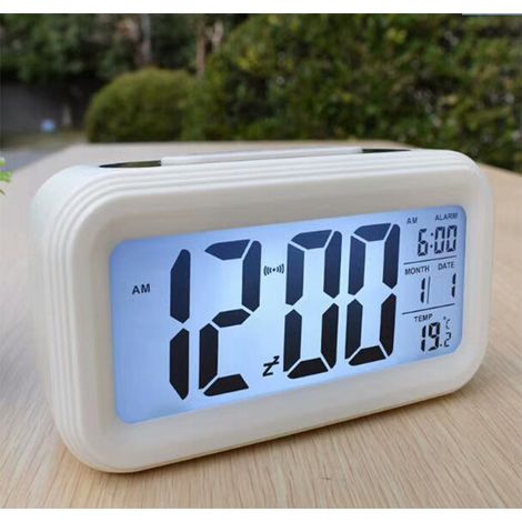 MINKUROW Despertador Digital Despertador Matutino, Despertador Digital Silencioso Con Batería Para Niños Adultos Pantalla Led Grande Calendario De Temperatura, Despertador De Viaje Con Función De Repe (1/4)