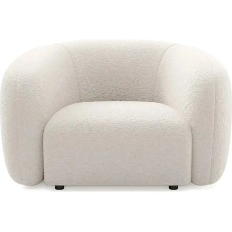 BAHIA - Fauteuil tissu bouclette - Beige