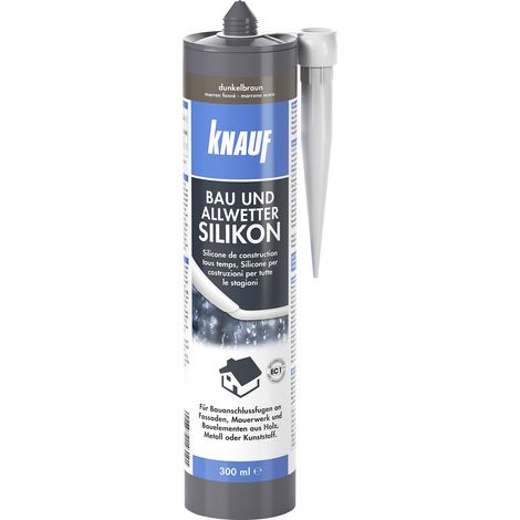 Knauf Bau- & Allwetter Silikon 300 ml dunkelbraun (1/2)