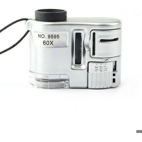 Loupe de Poche 60X Mini Microscope de Poche Loupe Détecteur de Devise Portable Bijoutier Loupe Lunettes avec Lumière UV (Couleur : A (1/5)