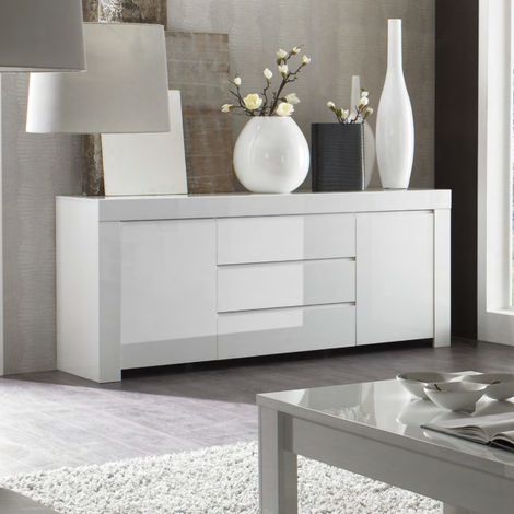 Buffet design laqué blanc 2 portes-3 tiroirs 190cm APHODITE (1/5)
