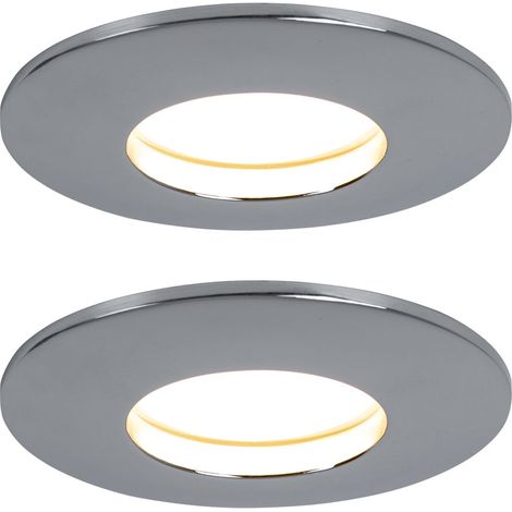 Set di 2 faretti da incasso a LED, faretti a soffitto, faretti, soggiorno, bagno, lampade cromate (1/5)