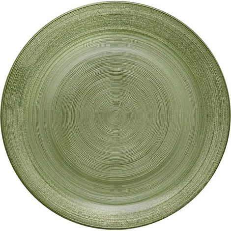 Lot de 6 Assiettes Plates "Jem" 28cm Vert (1/2)