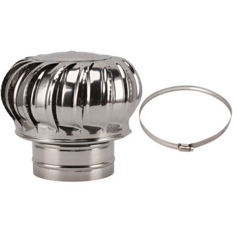 Capuchon de ventilateur rotatif de cheminée en acier inoxydable, Anti-courant d'air, avec pince épaisse, Type 150
