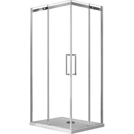 Box Doccia Angolare 70x110 cm 2 Ante Scorrevoli in Cristallo Trasparente 8mm H200 Fosterberg Horsens Sinistro (1/3)