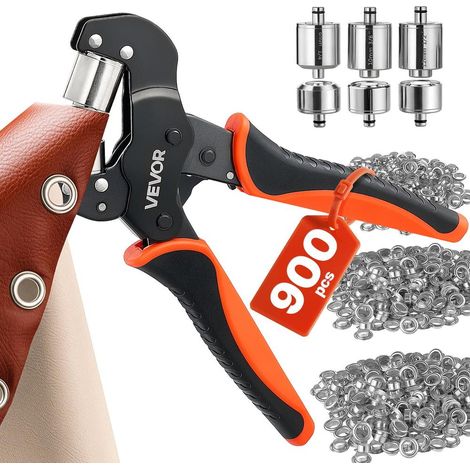 Pince à Œillets Manuelle Kit 900 Œillets 6/10/12 mm en Acier avec 3 Matrices pour Bâche Cuir Tissu (1/5)