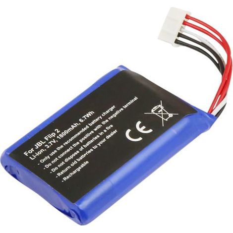 Batterie de Remplacement pour JBL Flip 2 Li-ion 3,7V 1800mAh 6,7Wh Noir (1/3)