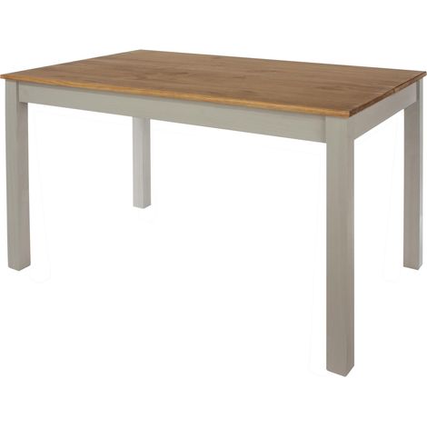 Dining Table 150cm Solid Pine Grey Wooden Living Home Kitchen Furniture Modern (1/3)
