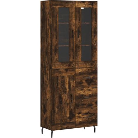 Highboard Räuchereiche 69,5x34x180 cm Holzwerkstoff vidaXL (1/5)