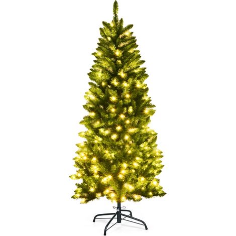 Albero di Natale illuminato da 150cm, abete artificiale con 150 luci bianche e calde (1/4)
