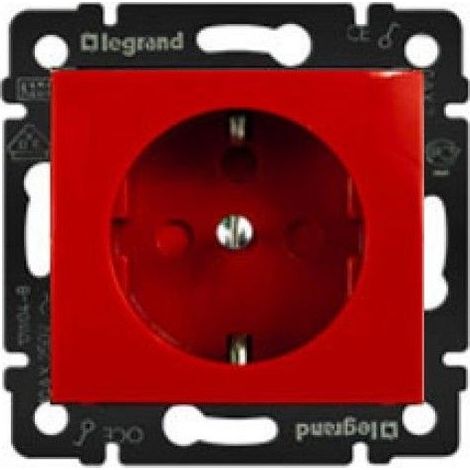 Prise 2P + TT rouge avec obturateur VALENA LEGRAND 774327