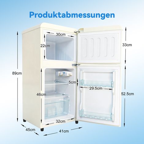 Réfrigérateur double porte 86 L (56L frais + 30L congélation). 7 réglages de température, classe E pour cuisine et salon (1/5)