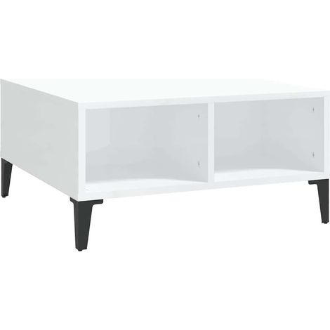 Maison Exclusive - Tavolino da Salotto Bianco Lucido 60x60x30 cm Legno Multistrato (1/5)