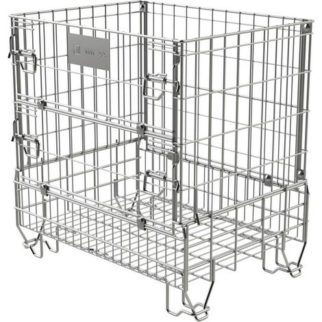 PROVOST - Conteneur repliable en acier électro-zingué (inox) - 845 x 615 mm - Pour retour à vide et gain de place