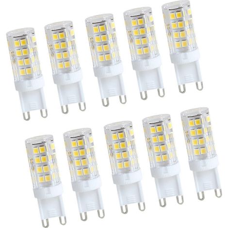Lot de 10 ampoules LED G9 5W à lumière douce et énergique, angle de diffusion de 360°, lumière chaude. (1/5)