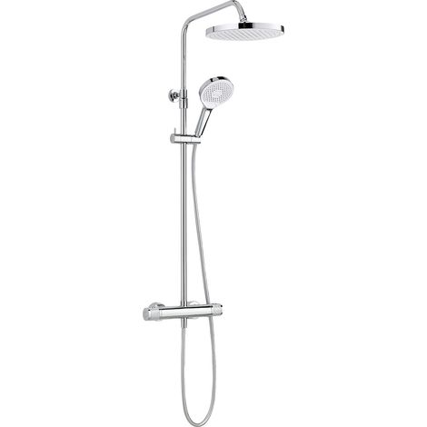 SCHÖNER WOHNEN-Kollektion Duschsystem GLAIA mit Thermostat, Duscharmatur Komplettset mit Regendusche, Chrom