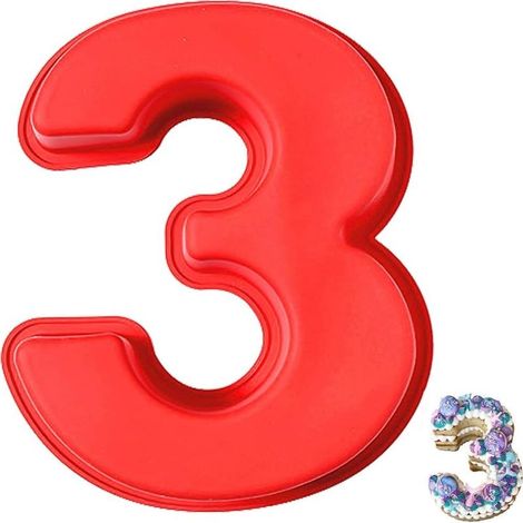Moule à gâteau, en silicone, en forme de chiffres, grand format 3D, pour anniversaire d'enfant, fabrication de gâteaux pour crème, mariage, anniversaire (3) (1/5)