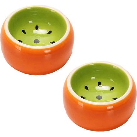 Lot de 2 gamelles en céramique pour hamster (nourriture et eau) pour lapin, cochon d'Inde, gerbille - Hamster Style2 (1/5)