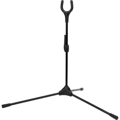 Support de tir à l'arc pliable pour arcs classiques et recurves, parfait pour le tir sportif et les activités extérieures, design noir.
