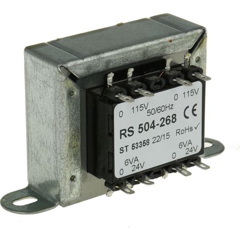 Transformateur à montage sur châssis, Vin 115V ac, 230V ac, Vout 24V c.a., 2 sorties, 12VA ( Prix pour 1 )