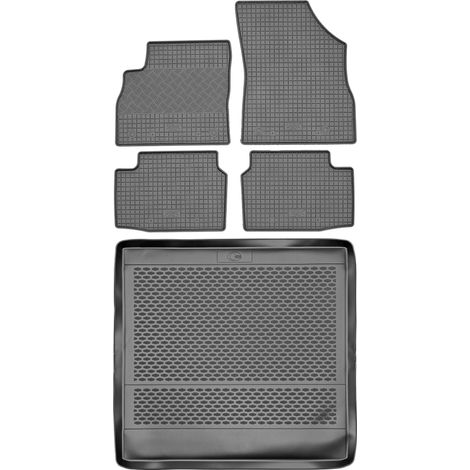Juego de alfombrillas de goma para coche y maletero para Opel Astra V K Kombi (2015-2021).