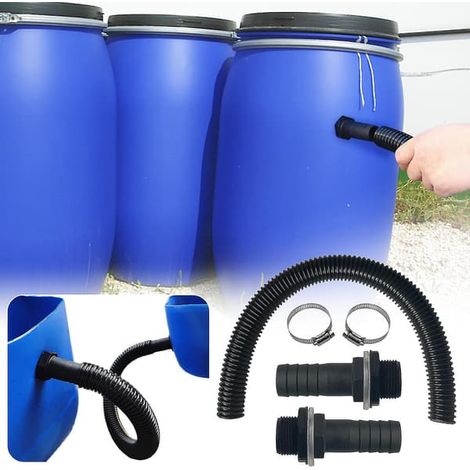 Filiyano – Kit de raccordement pour eau de pluie avec embout de tuyau, tuyau de raccordement de 100 cm pour récupérateurs d'eau de pluie -xx (1/5)
