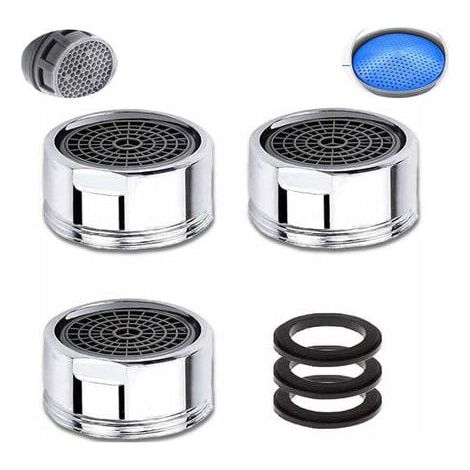 M20 Wasserhahnbelüfter, 3-teiliger wassersparender Wasserhahnbelüfter mit Edelstahlfilter, Wasserhahn-Wasserfilterbelüfter (20 mm Außengewinde) thsinde (1/4)