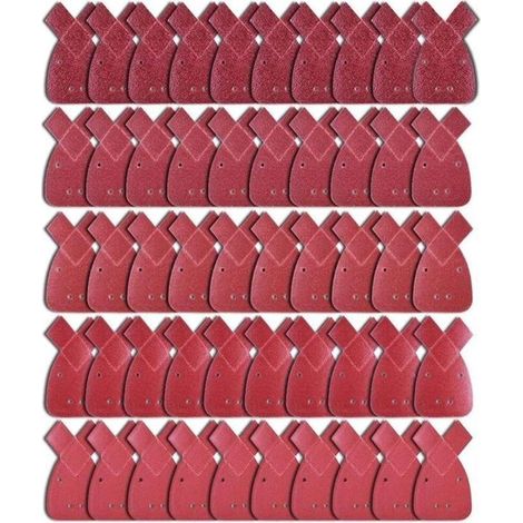 50 Pièces Feuilles Abrasives Feuille de Ponçage 10 X Grains 40/60/ 80/120/ 240 Papier Abrasif Triangles de Ponçage Fit Black (1/3)