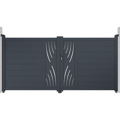 Portail aluminium battant VELETA 300x140cm