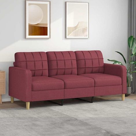 3-Sitzer-Sofa mit Schlaffunktion, 180 cm, Stoff, Weinrot (1/5)