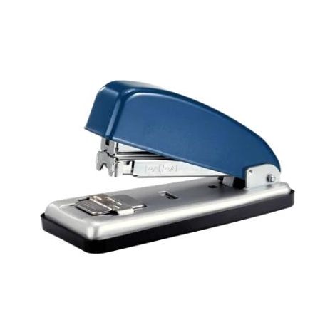 Petrus 44844 - Grapadora Metálica de Oficina Mod. 226, Capacidad 30 Hojas, Tecnología de Impacto Directo Patentada, Carga Frontal Automática, Grapado Cerrado, Abierto y Clavado, Color Azul/Plata DUET