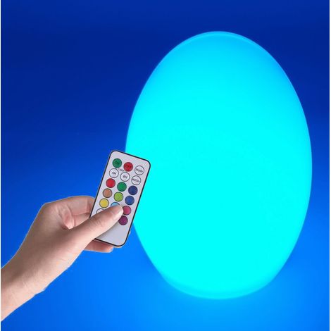 LED Leuchtball multi color mit Fernbedienung - 19 cm - Tisch Leuchte mit Farbwechsel und Timer - Nachtlicht Stimmungsleuchte mehrfarbig