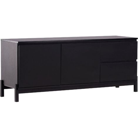 Meuble TV 2 Portes & 2 Tiroirs "Corpus" 138cm Noir (1/5)