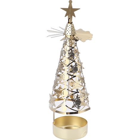 Eosnow Spinning Candle Halter rotierende Kerzenstick Set für romantische Hochzeits Weihnachtsfeier Gold Snowflake