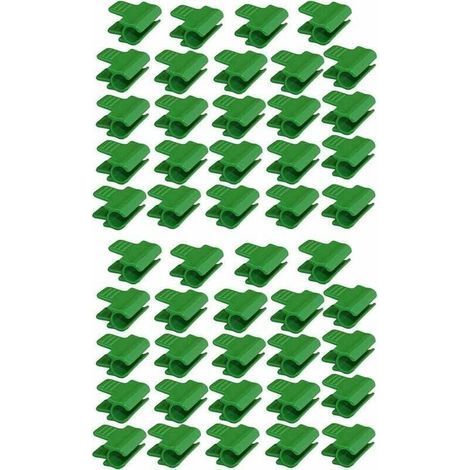 Lot de 48 colliers de serrage pour tuyau de jardin, accessoires de film d'abri de jardin, diamètre extérieur 16 mm, piquets pour plantes, clips en plastique pour serre, Vert (1/5)
