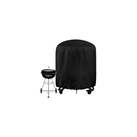 Runde Grillabdeckung, 61 cm Durchmesser, 72 cm hoch, wasserdicht, aus 210D Oxford-Gewebe, mit Kordelzug, UV-, wind- und reißfest. – Crezuo