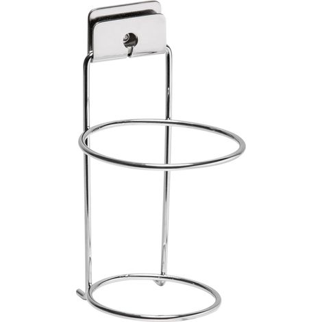 Support pour sèche-cheveux mural chrome en acier chromé mod. Grip