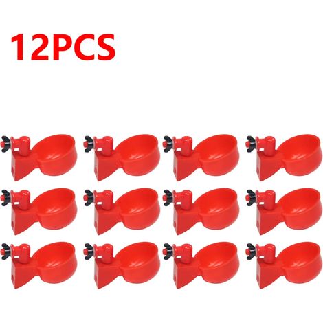 Ensemble de 6 abreuvoirs automatiques en plastique pour poulets, canards et volailles, 36 coupelles, système d'hydratation pour cages ou élevage domestique.-AquaForge (1/5)