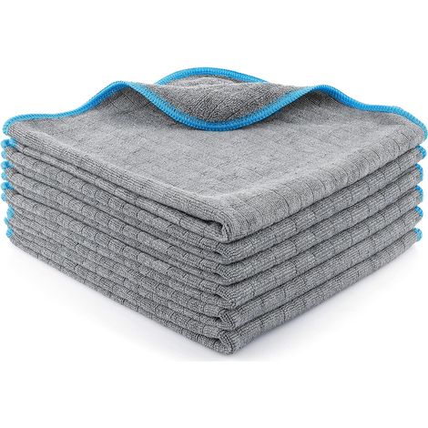 6X Chiffons en Microfibres 380 GSM - Ultra Absorbants, Doux et Délicats - Chiffons en Microfibres Non Pelucheux - Chiffon Polissage, Chiffon Microfibre Voiture Professionnel – 40x40cm