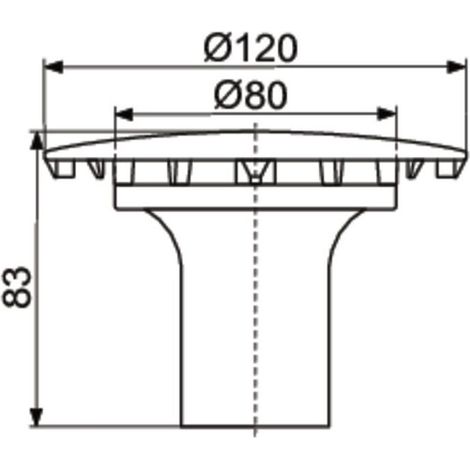 Valentin – Capot en laiton chromé pour bonde de douche 90 mm – Tube garde d'eau – Installation facile sur receveur standard