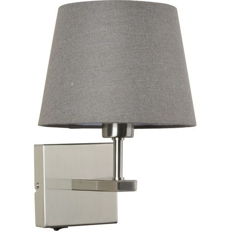 Applique murale Italux Norte nickel abat-jour gris E27