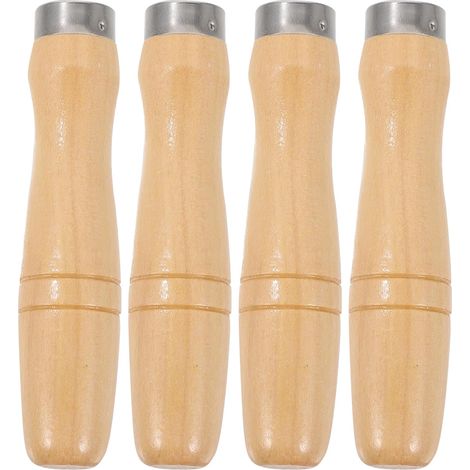 4-Piece Wooden Rasp Handle Ergonomic File University File Handle Replacement Wooden Knife Round Multifunction Utensils (1/5)