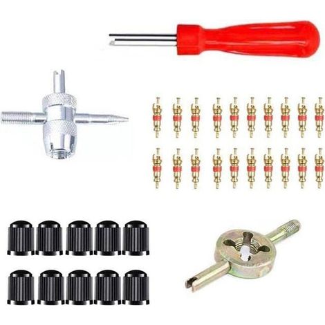 INHHUB 33-Piece Tire Valve Removal Tools, Car Replacement Valve Core Extractor, Tire Repair Kit - INHHUB (1/5)